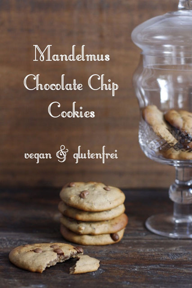 Dattel gesüßte Mandelmus und Teff Chocolate Chip Cookies