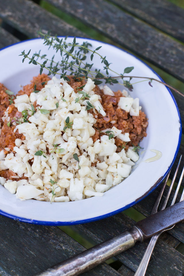 Carrots for Claire: Roter Buchweizenbulgur mit geröstetem Blumenkohl, nur Mut bei pingeligen Kindern! 